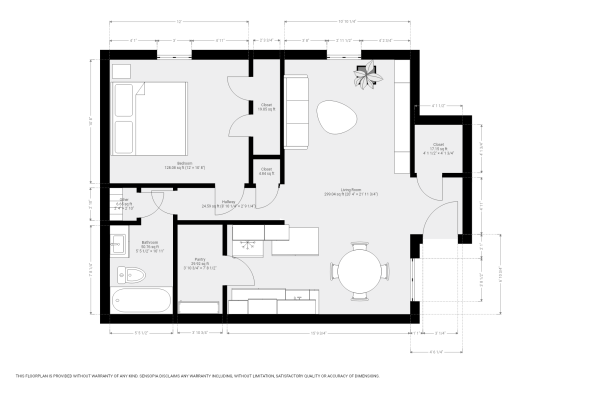 floor plan of a two bedroom apartment at The Blanco Oaks Apartments